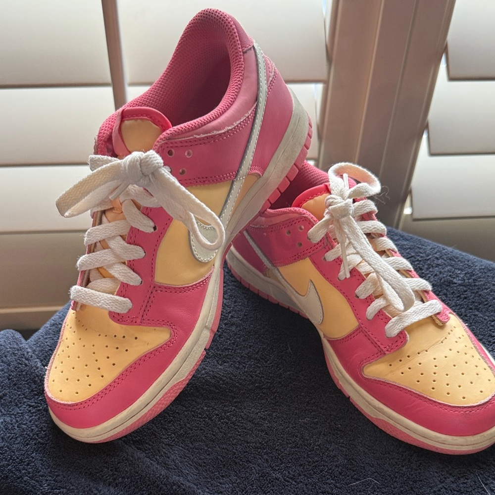 Nike Women's Pink and Yellow Sneakers